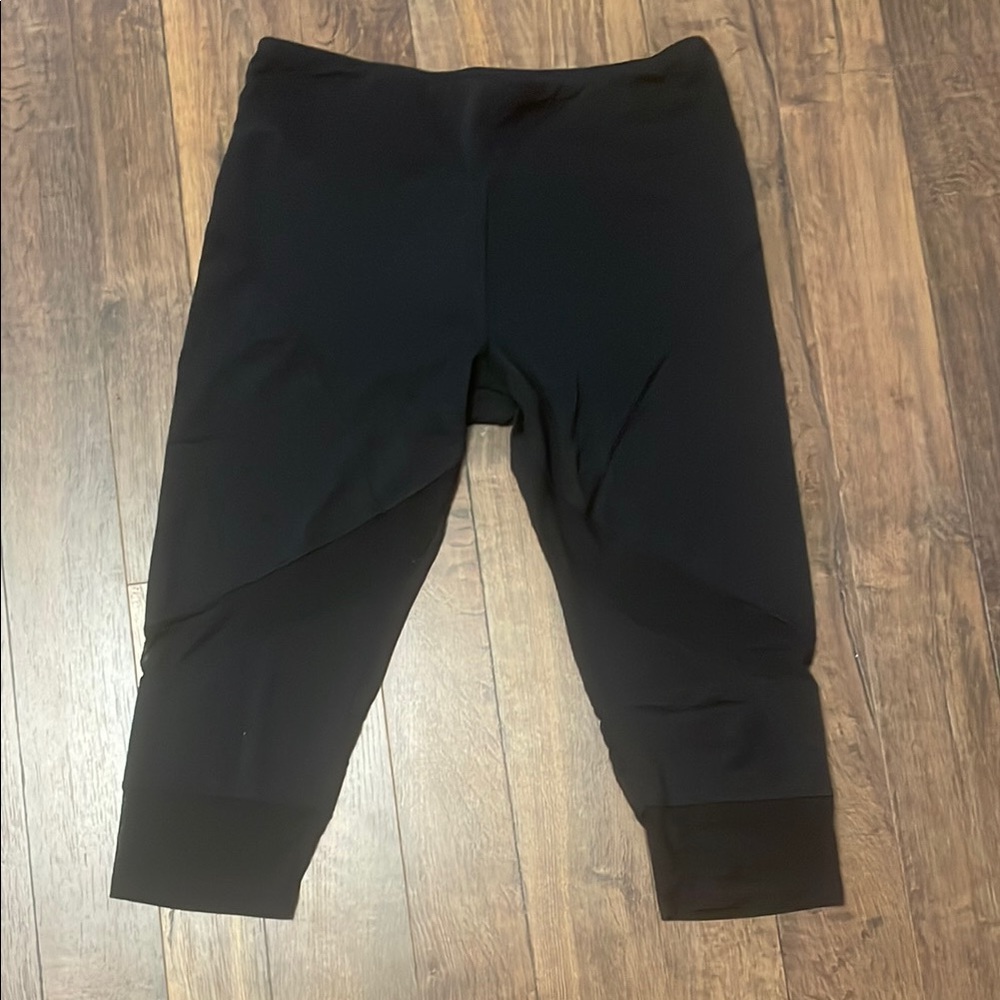 Mesh Detail Black Leggings
